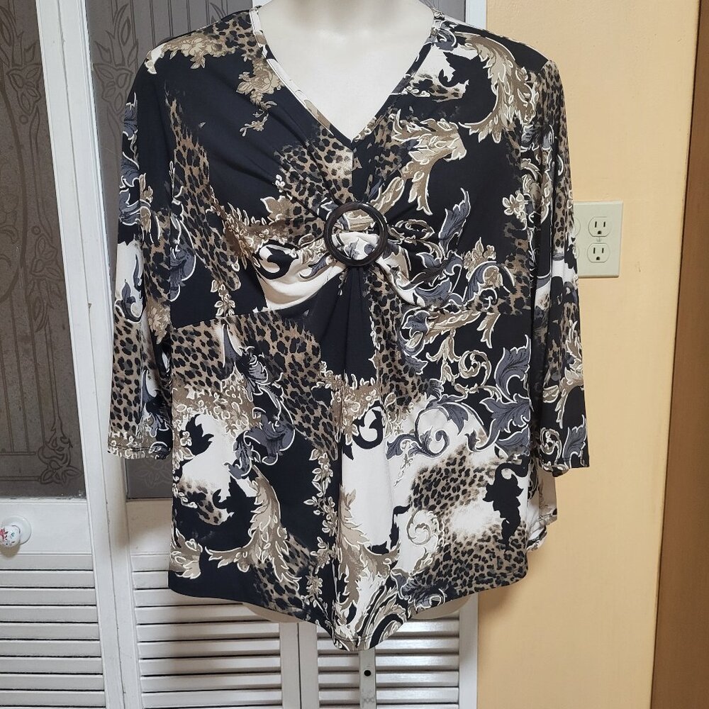 Sami & Jo Ladies Beautiful Multicolor 3/4 Sleeve Blouse Design